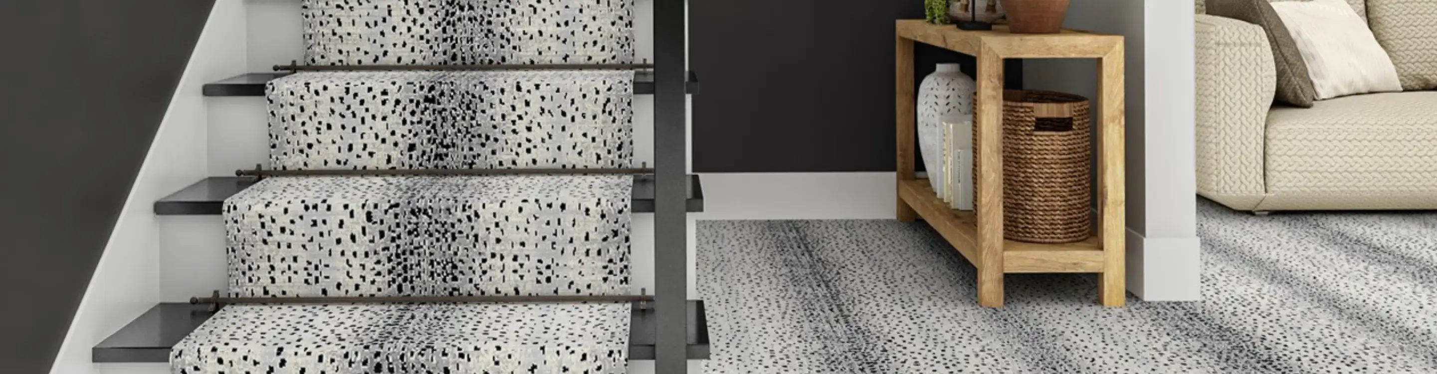 carpet Stair Runner with design on stairs in home