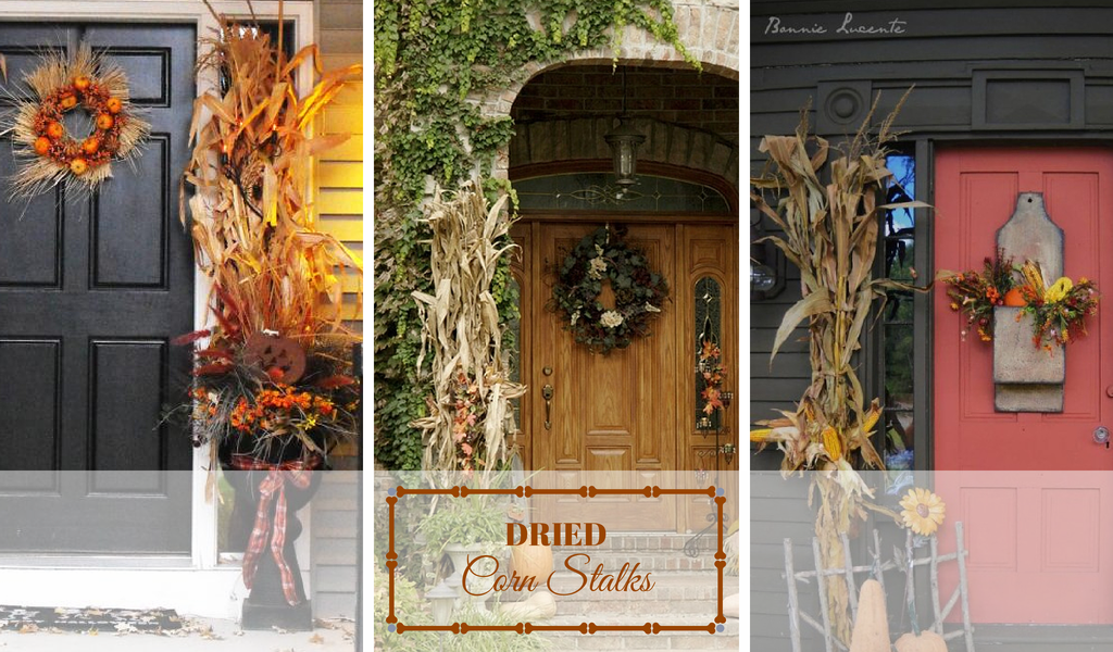 Fall Front Door Ideas - Corn Stalks Fall Front Door Ideas - Corn Stalks